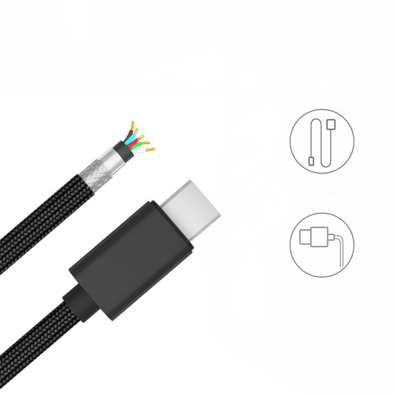 60W Usb C Naar Usb Type C Kabel Usbc Pd Snelle Charger Cord USB-C Type-C Nylon Kabel voor Huawei Xiaomi Mi 10 Pro Samsung S20 1M 20Cm