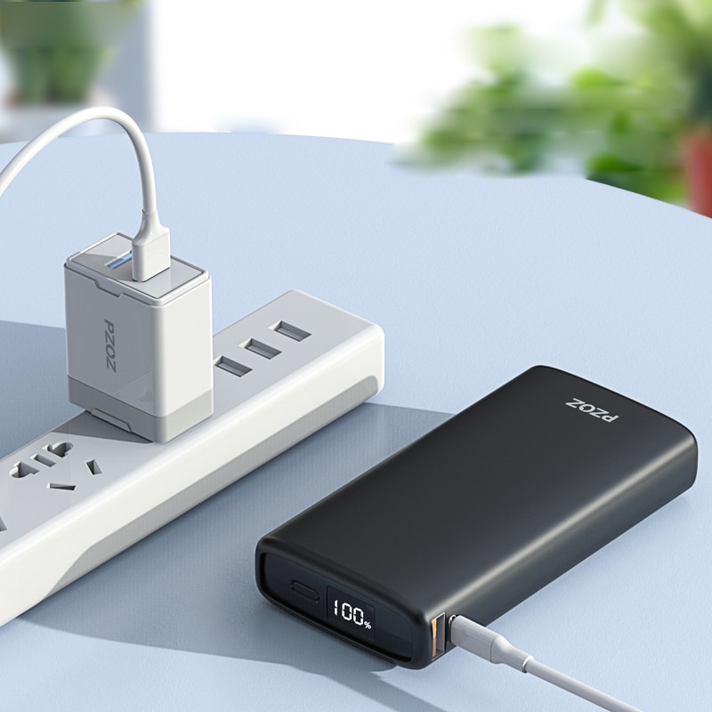 PZOZ-Banco de energía de 20000mAh, Cargador rápido USB C PD para iPhone, Samsung, xiaomi tipo C, batería externa 3,0