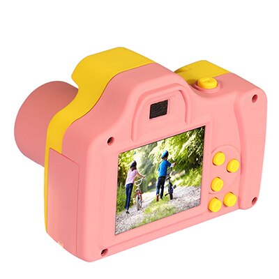 1.77 tommer 16mp 1080p mini lsr cam digitalkamera til børn baby sød tegneserie multifunktions legetøjskamera børn fødselsdag bedste: Lyserød