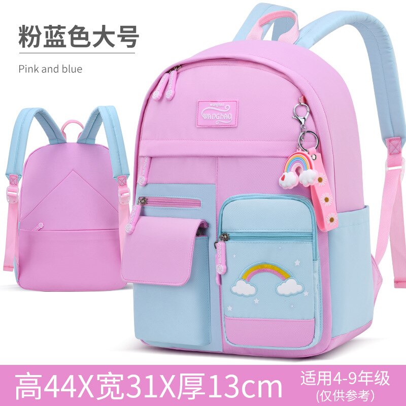 Zaini scuola per bambini arcobaleno moda per ragazze zaini scuola ortopedici primari impermeabili zaino per bambini zaino per libri mochilas: large pink1