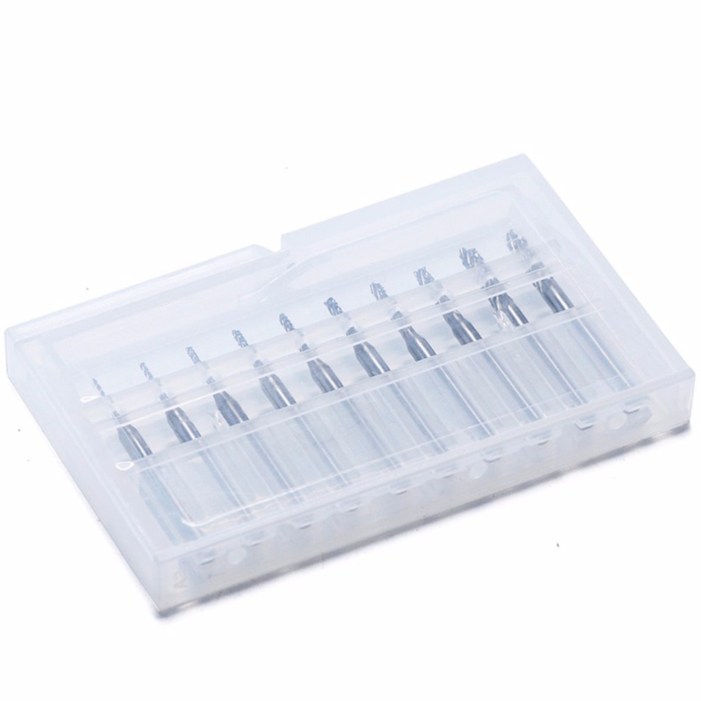 10 Pieces Set Tungsten Carbide Extended PCB Corn Cutter CNC Engraving Wood Router Corn Milling Cutter PCB Drill