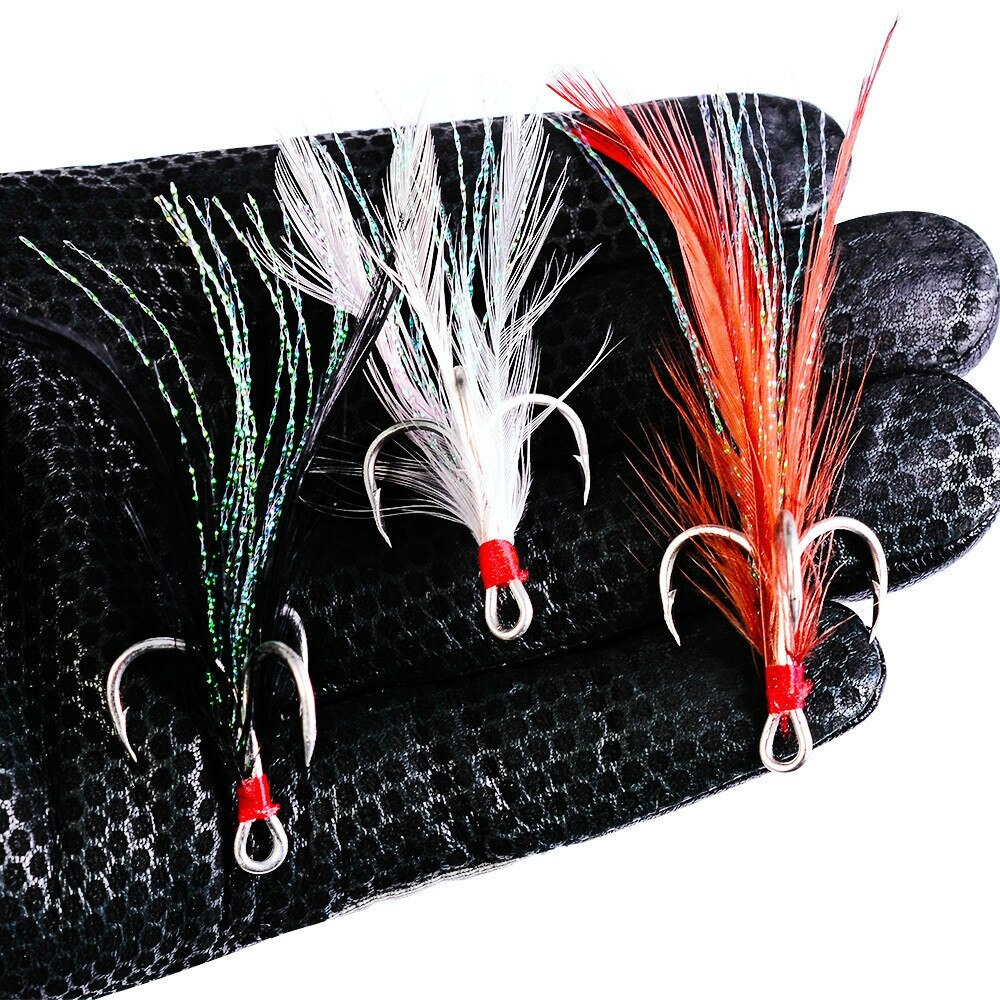 1pc drievoudige vishaken met veer, vishaak, koolstofstaal, weerhaak, vishaak, pesca accessoire