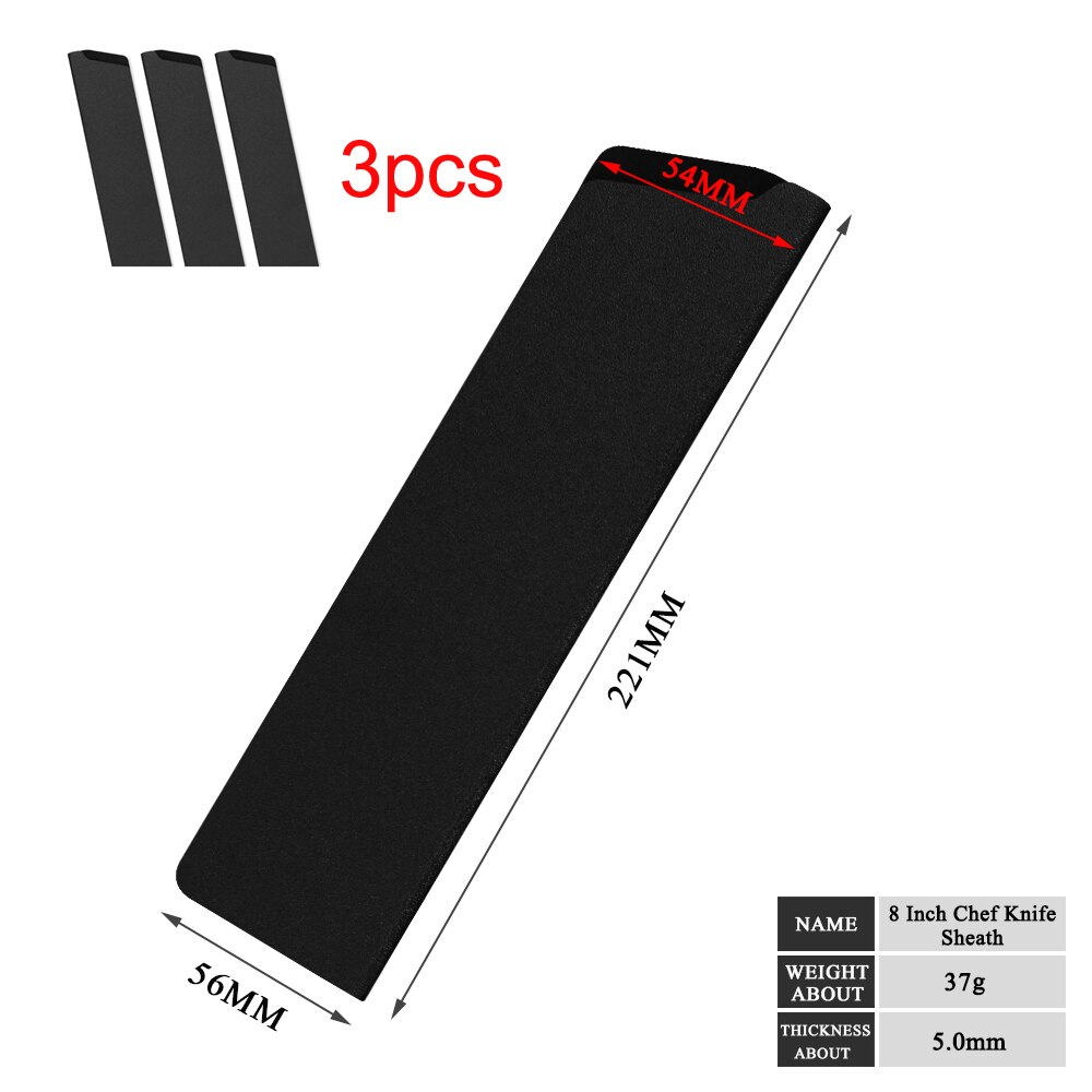 Samt Küche Messer Klinge Wachen Messer Klinge Schutz Set 3.5,5,5,8 zoll Edelstahl Messer Abdeckungen Küche Besteck Werkzeuge: 3pcs chef