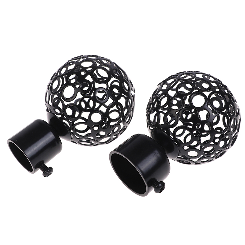2Pcs Curtain Rod Ends 22mm 28mm Dia Drapery Curtain Rods Iron Ends Caps Finials Accessories