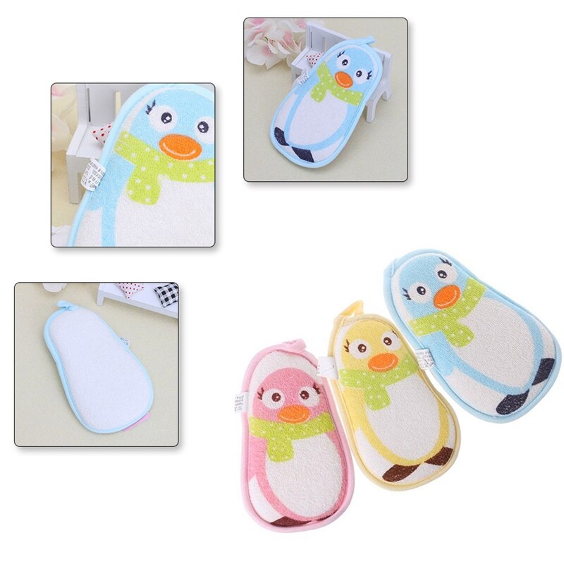 Cute Little Penguin Bath Brush For Baby Infant Shower Faucet Bath Brushes Sponge Rubbing Body Wash Shower Brushes Bath Tools
