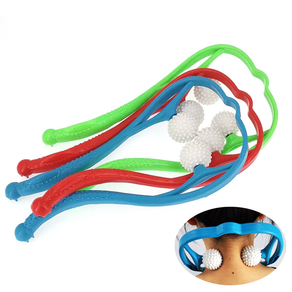 Pressure Point Therapy Neck Massage Tool Pressure Relieve Hand Roller Massage Neck Shoulder Dual Trigger Point Self Massager