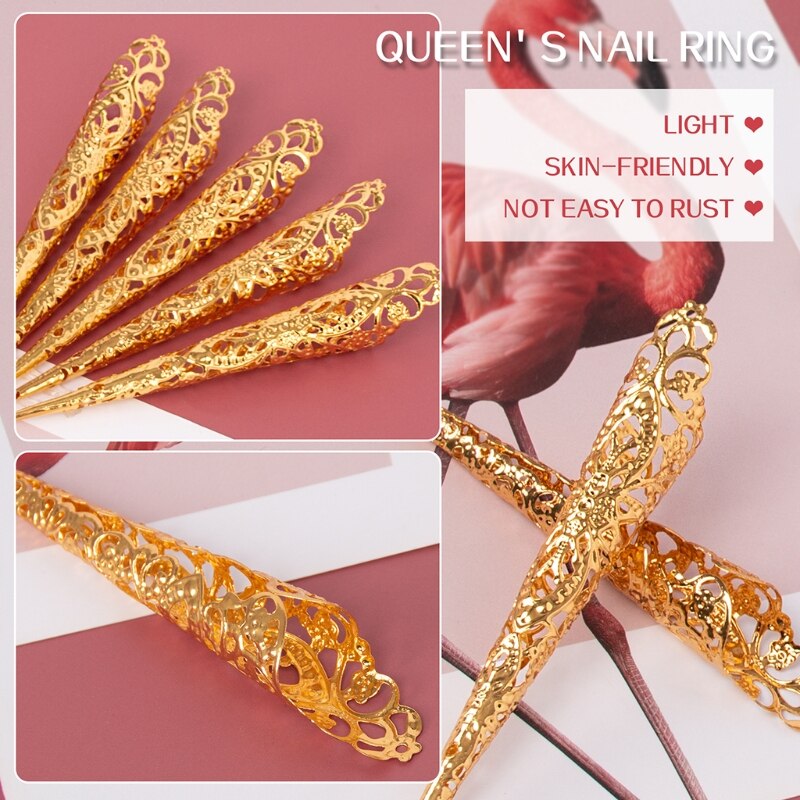 10Pcs anelli per artigli con punta per unghie da dito Bodhisattva a mille mani Guan Yin regina danza del ventre antichi costumi egiziani cinesi