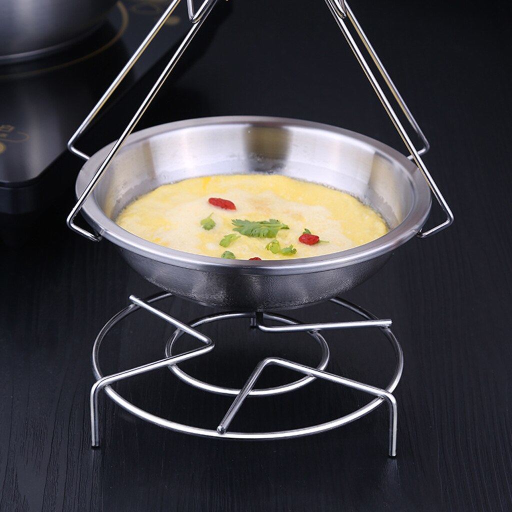 Round Stainless Steel Steamer Rack For Pan & Serving Plate Tray