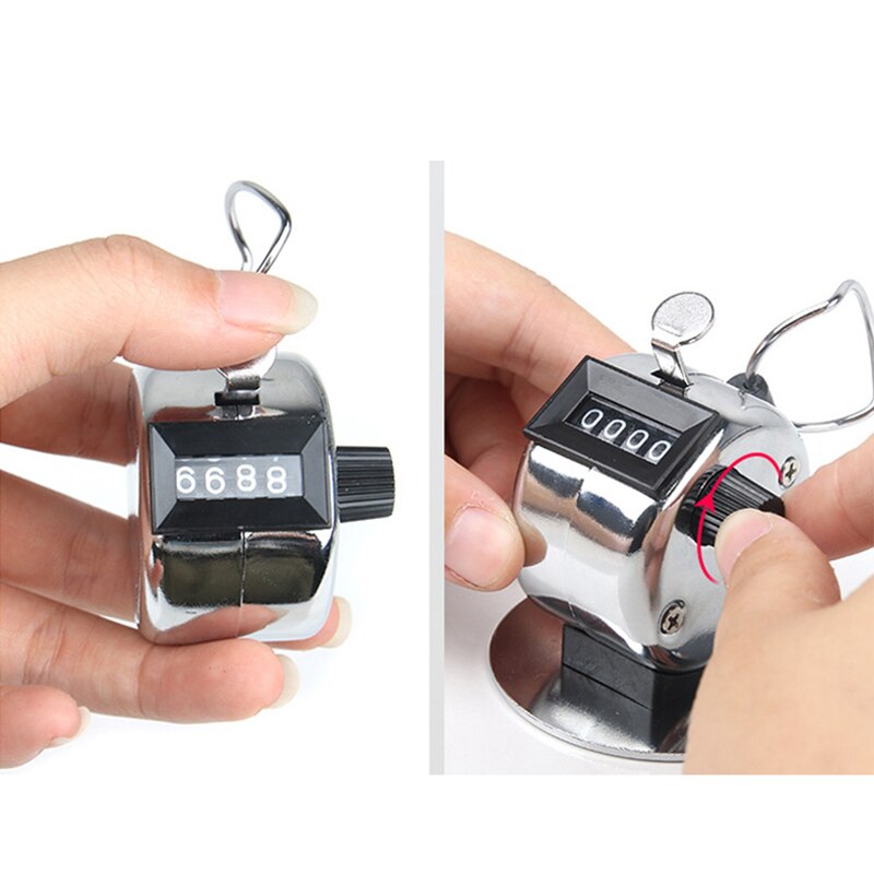 Bell Counter Hand Pitch Laps Counter Manual Mechanical Hand-Held Bell With Ring Silver Digital Knitting Row Crochet In Stock