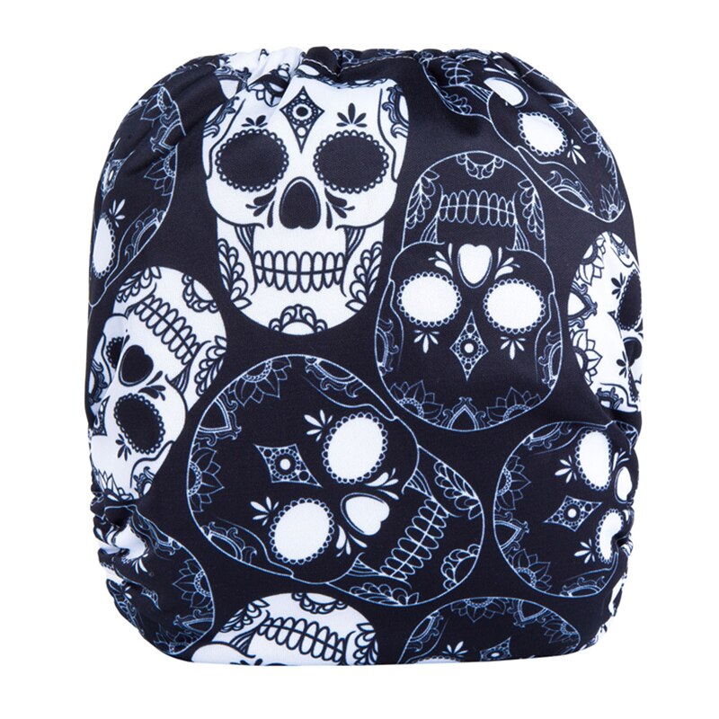 Bohemian Verstelbare Doek Luier Skeletschedel Print Baby Luiers Boho Herbruikbare Nappy Fit 3-15Kg Baby Baby