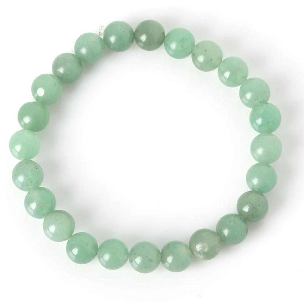 Nuevas pulseras elásticas de piedra Natural a la para hombres y mujeres, brazaletes de 8mm de amatistas con cuentas redondas de cuarzos, lapislázuli: Green Aventurine