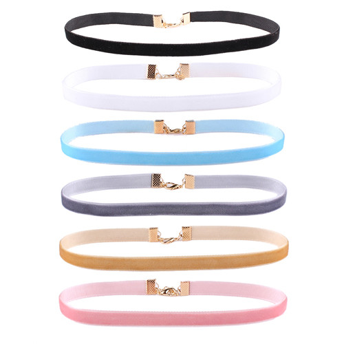 6 teile/satz schwarz samt Halsband halsketten für frauen anhänger halskette Mädchen Punk gotisch Cho Collier ras du cou breite 1 cm: Frühling einstellen