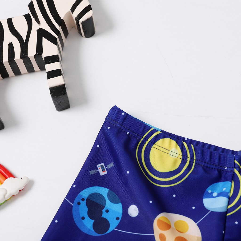 Badpak Baby Jongens Zwembroek Kinderen Strand Shorts Universe Board Trunks Surfer Badmode Korte Broek met Cap