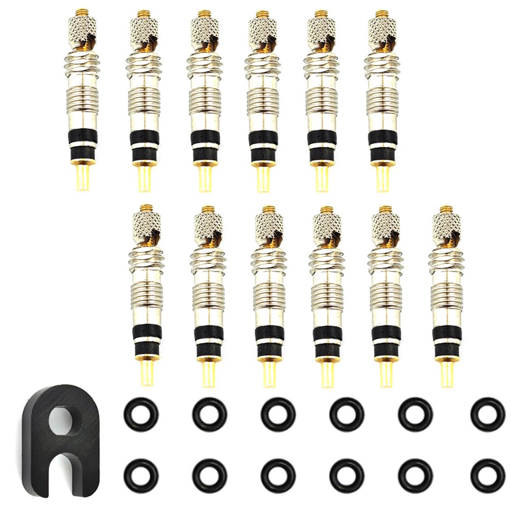Bicycle Bike Presta Valve Core 2/6/12PCS Brass CNC FV MTB Road Bike Tubes Service Parts Tool Cycling Accessories