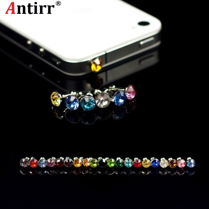 10pcs Rhinestone diamond Universal 3.5mm Dust Plug For iPhone 5s 6 6s 7 8 plus Protect Dustproof Earphone Anti Dust Jack Stopper