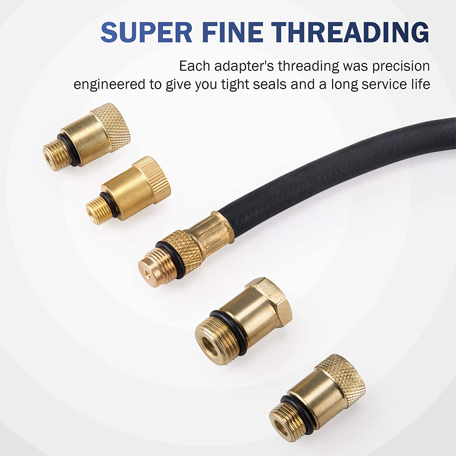 8 PCS Gasoline Engine Compression Tester Cylinder 0-300 PSI Automobile Pressure Gauge Kit with M10 M12 M14 M18 Adapter