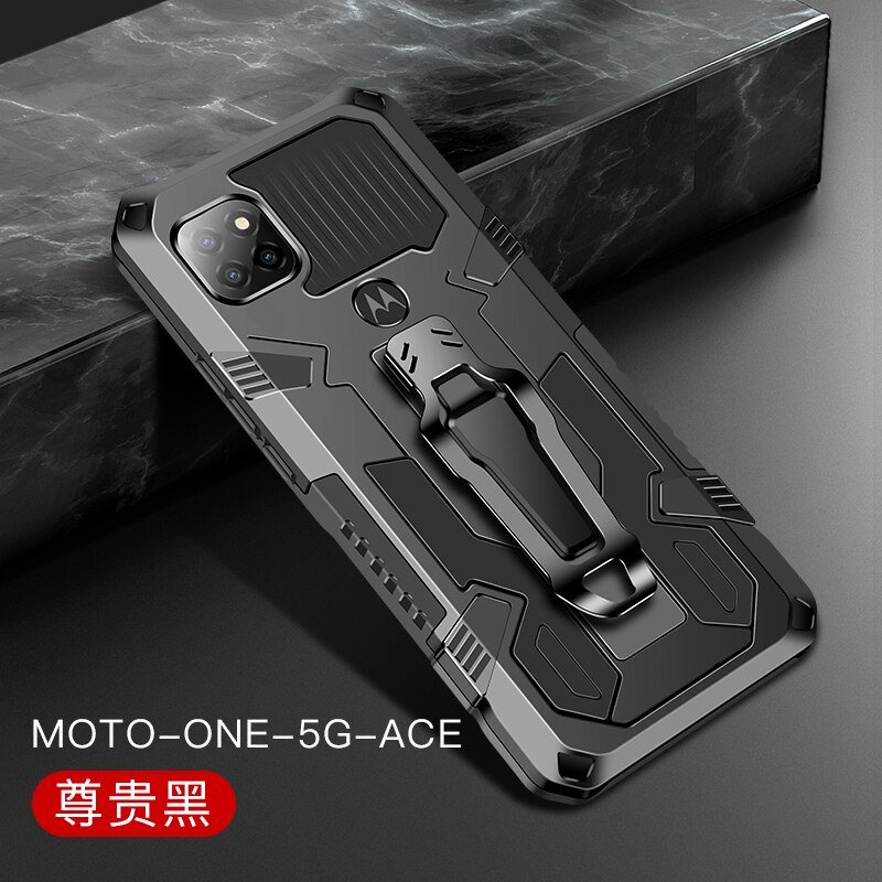 Rüstung Fall Für Moto Eine 5G Ace Fall Stoßfest Gürtel Clip Holster Abdeckung Für Motorola Moto G 5G fundas Moto G5g Eine 5G Ace 6.7&#39;&#39;: for Moto One 5G Ace / Black