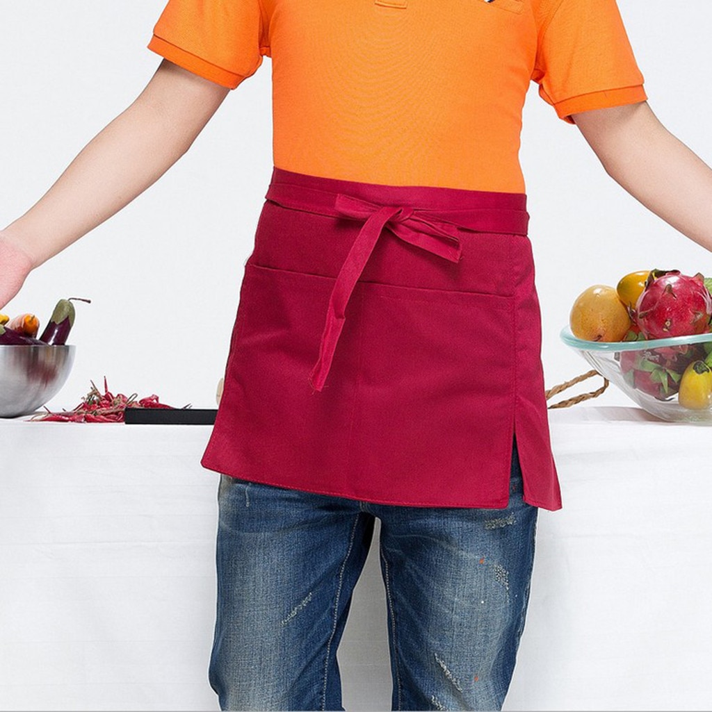 Multicolore bar pub cuisine hôtel restaurant café coton court demi taille tablier café serveur serveuse uniforme tablier cuisine #25