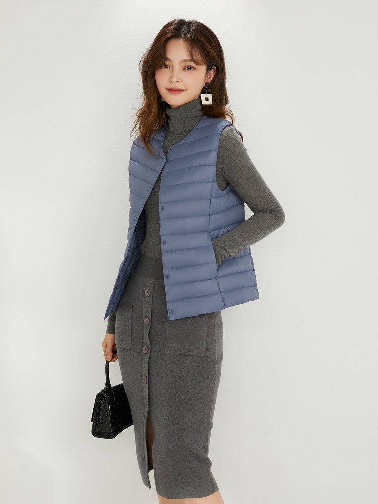 Newbang 90%  mat stof damevarmeveste ultralet dunvest dame tovejsvest bærbar varm ærmeløs vinterfor