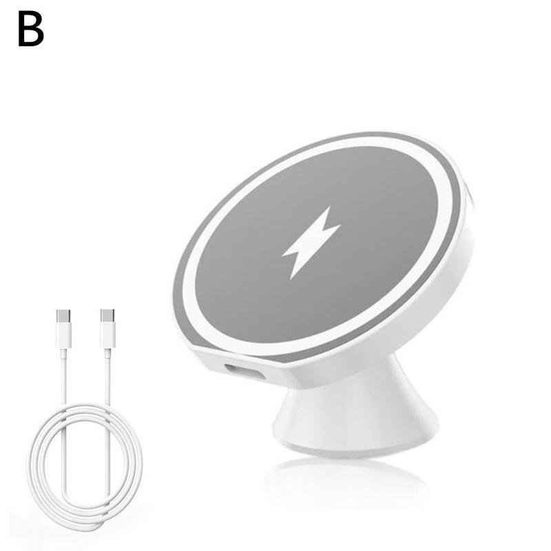 Magnetische Snelle Opladen Auto Telefoon Houder, 15W Draadloze Oplader Voor Iphone 12 Pro Mini, Case, 360 Graden: white