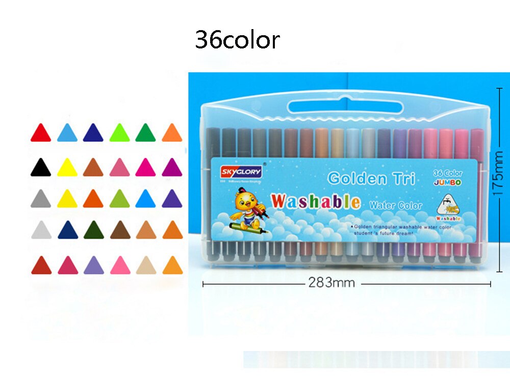 12/18/24/36 Color Watercolor Pen Set Washable Children Mark Painting Cute Kids Drawing Pens Art Supplies: 36color
