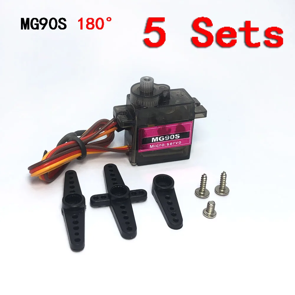 Mg90s sg90 9g digital mini mikro servo 180/360 grader til rc helikopter fly mini båd bil  mg90 9g trex 450 rc robot: Lilla