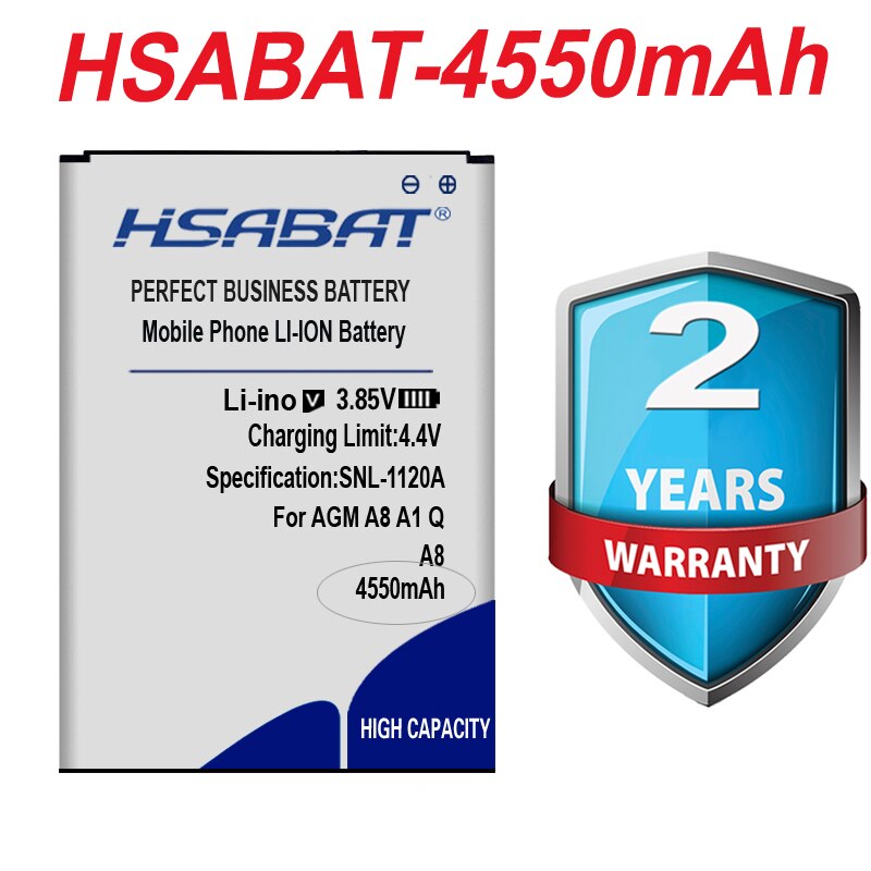 Batería de 100% mAh para AGM A8 A1 Q SE, para Mann ZUG 5S ZUG5S ZUG5SQ ZUG 5SQ, 4550 nueva, superior