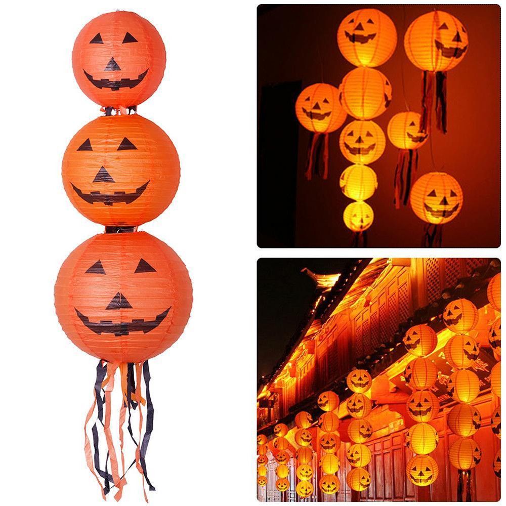 Diy Halloween Papier Pompoen Opknoping Lantaarn Voor Halloween Party Decoraties