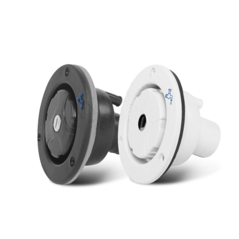 Gravity Water Inlet with Lock Water Tank Filling Port Camper Waterway RV System Boat Camper Trailer White Caravan Accessories