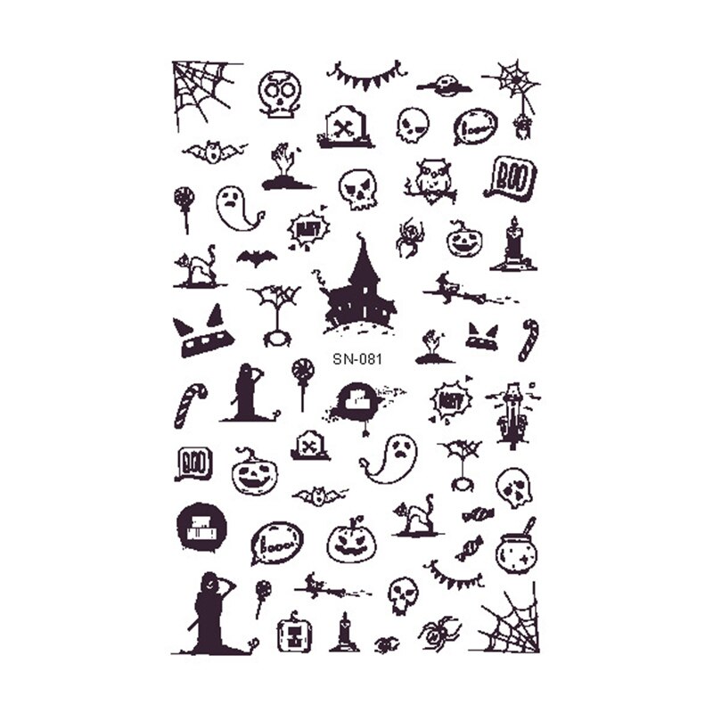 Luminoso Halloween Unghie Artistiche etichetta Zucca ragno per L'autoadesivo Del Chiodo 3D Consigli Decorazioni manicure Consigli