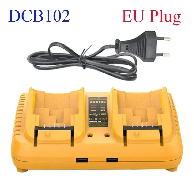 Dcb102 Dubbele Oplader Voor Dewalt 10.8V 12V 14.4V 20V Lithium-Ion Batterij Dcb203 Dcb204 Dcb205 Dcb118 Dcb105 Dcb107 Dcb112 Dcb115: Grey
