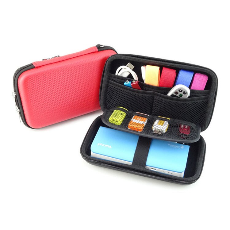 Original 2,5 zoll EVA Festplatte Fall Mobile Power Box Für U Festplatte Sd-karte Karte Kopfhörer Datenkabel USB-Stick 3DS Tasche: Rot