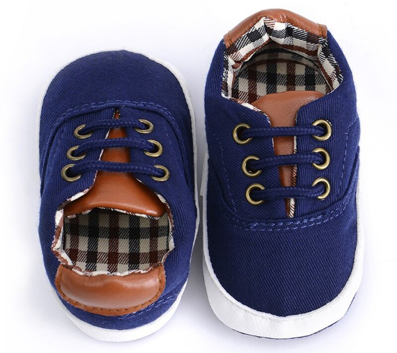 Baby Canvas Shoes Newborn Boys Infant Shoes Prewalkers Crib Shoes Nonslip Loafers First Walkers 11-12-13 Slip On SandQ Baby: navy / 11