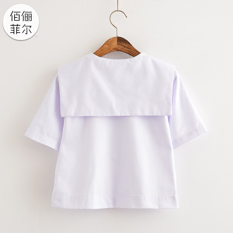 Japansk uniform sjömansdräkt vit wuben kansai lapel ortodox sommardräkt matchande grundläggande japansk skoluniform
