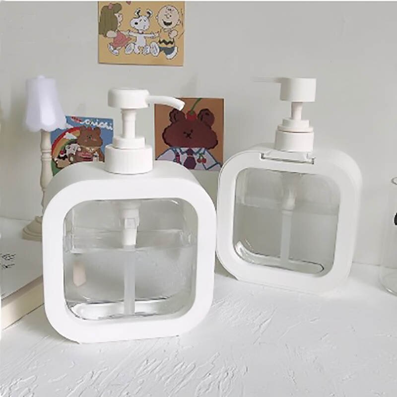 500ml Weiße Seife Spender Flasche Hand Flasche Sanitizer Kosmetik Shampoo Körper Waschen Lotion Flasche Reise Werkzeug Leere Flasche