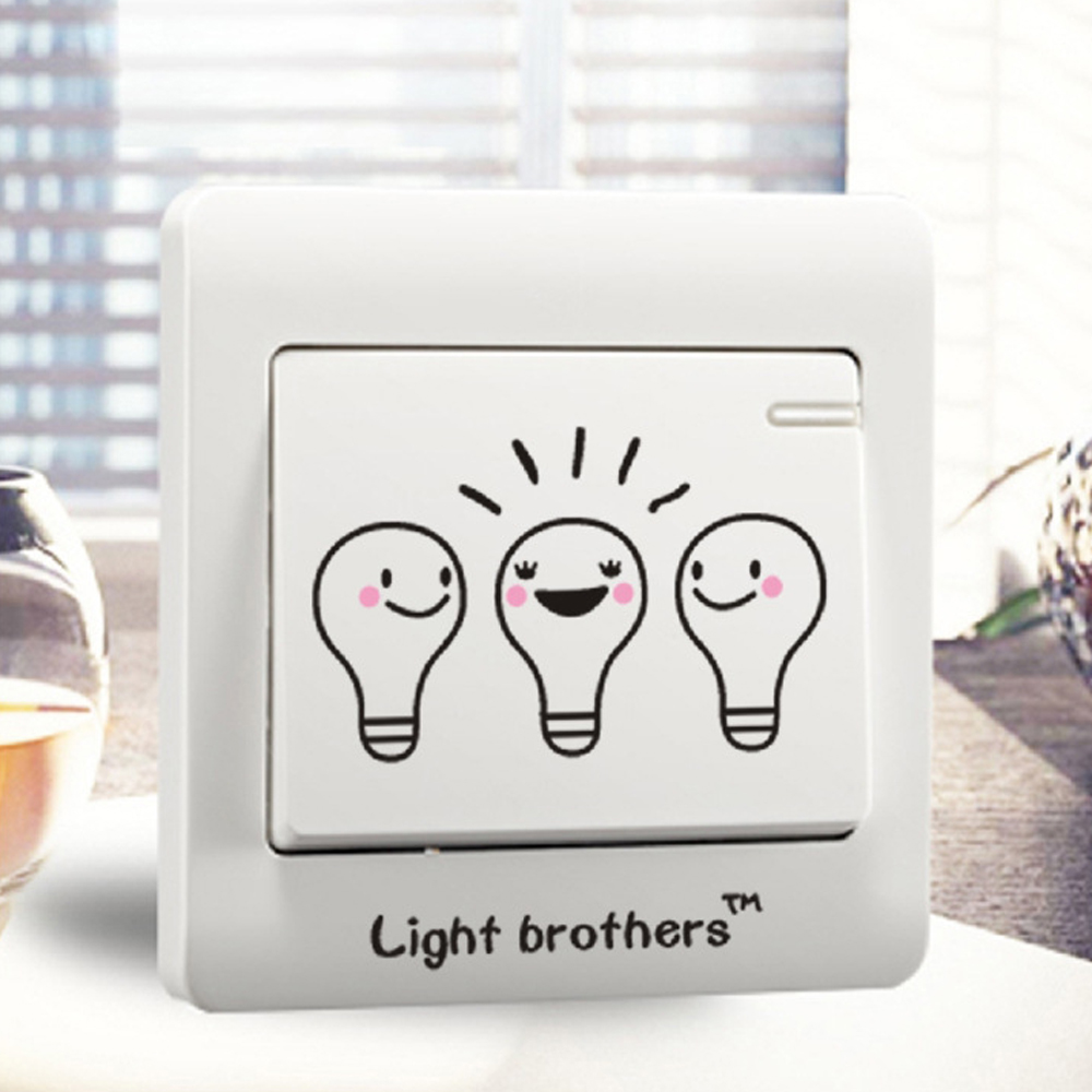 Switch Stickers Funny Light Bulb Toilet Paper Shower Wall Stickers Cute Light Switch Decal Art Mural Bedroom Bathroom Home Decor: 3Light Bulbs