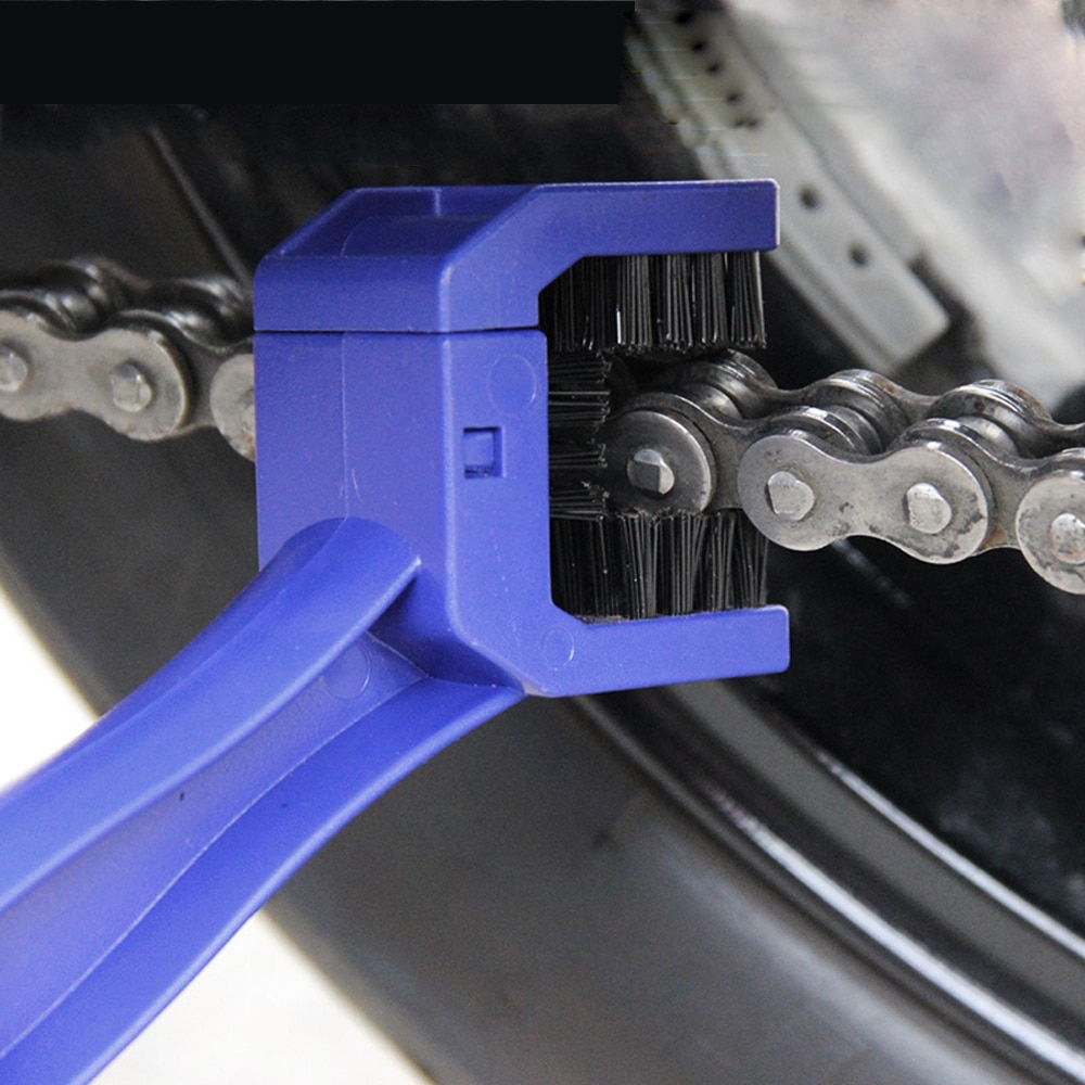 Doube Bike Motorcycle Chain Cleaning Brush Cycle Brake Dirt Remover Tool Bicycle Chain Clean Brush Gear Grunge Brush Cleaner