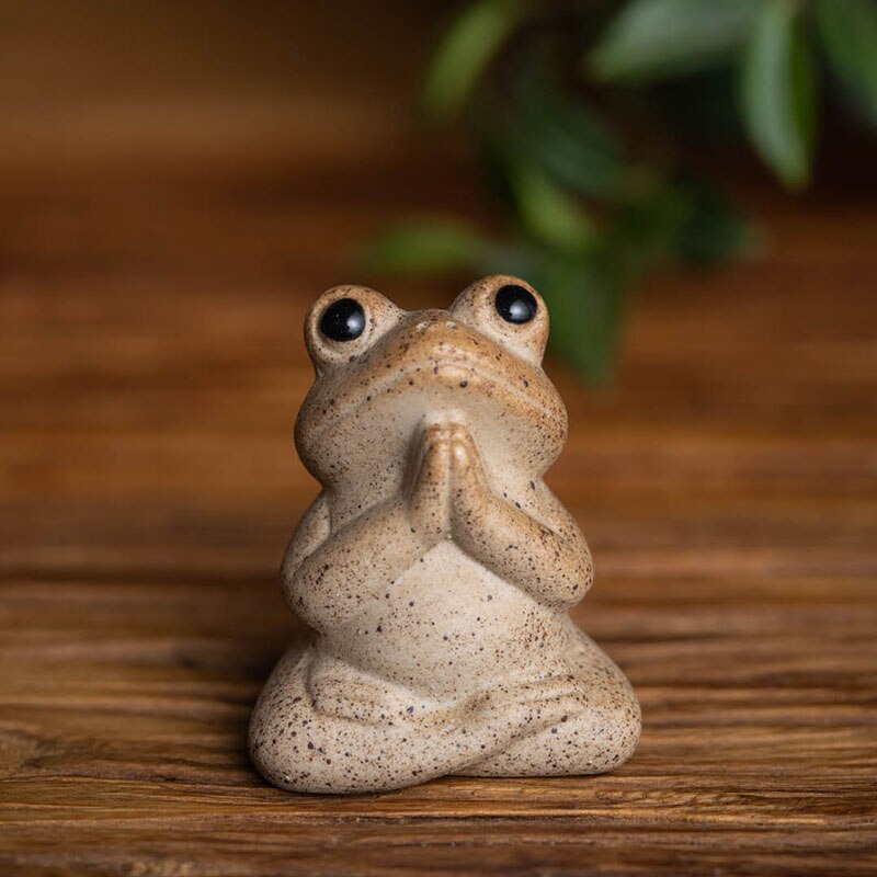Porcelaine 3CM/5CM grenouille thé Animal de compagnie Zen service à thé poterie grossière à la main Animal chinois mignon Style moderne décor à la maison: A