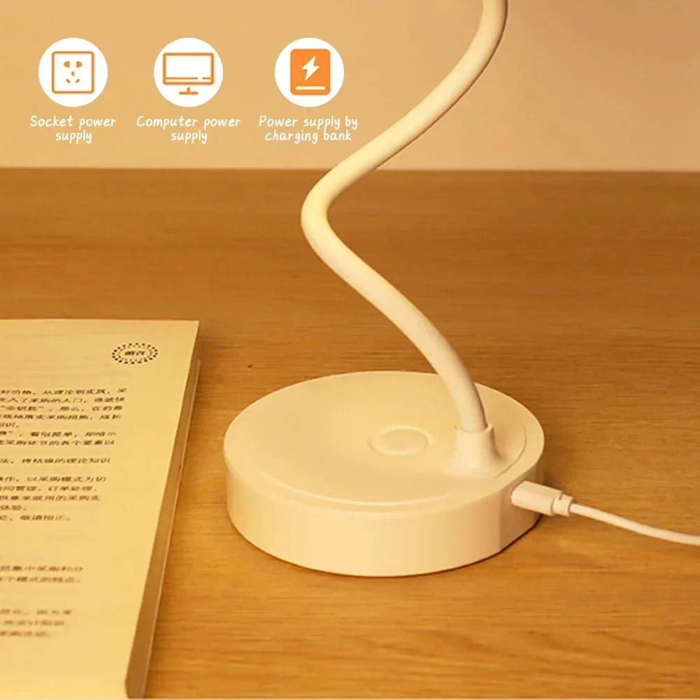 Draagbare Mini Led Dimbare Bureaulamp Usb Plug Batterij Aangedreven Slaapkamer Beddengoed Lamp Bureau Leeslamp Oogbescherming Warm Licht