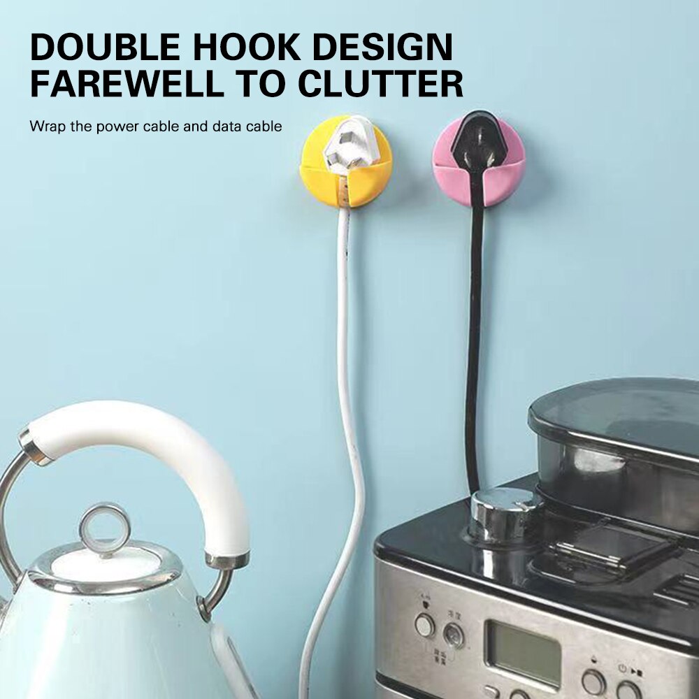 Power Plug Socket Holder Hook Multifunctional Punch-Free Adhesive Hanger for Door Wall Bathroom Wall Mounted EIG88