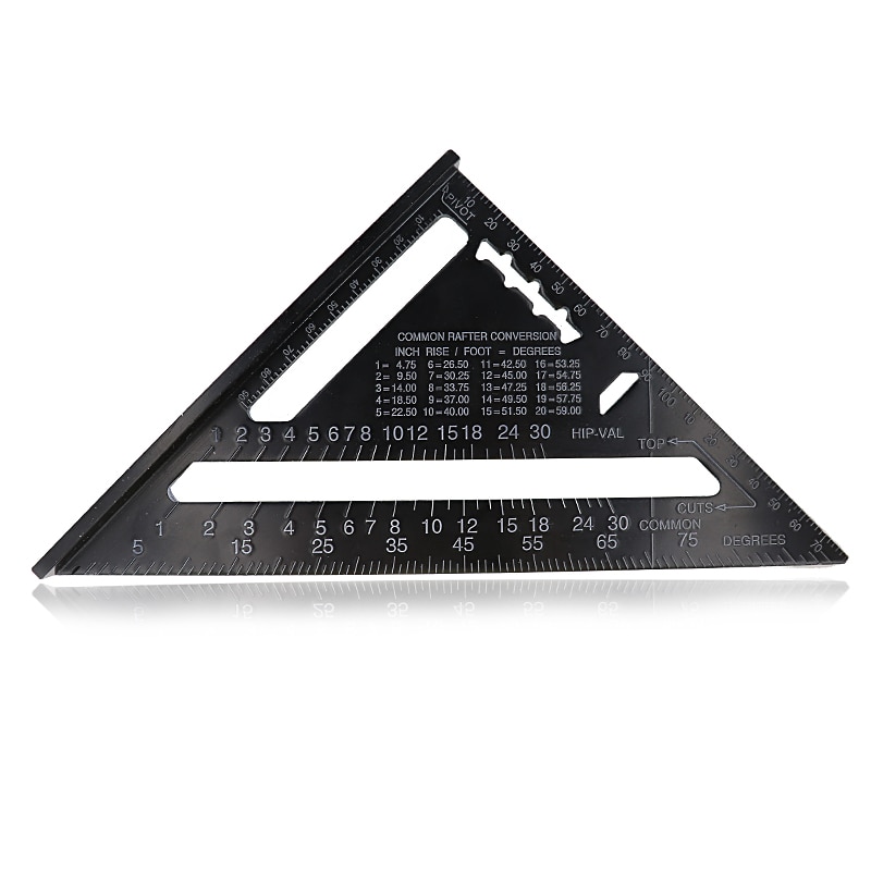 7 ''Aluminun Legierung Dreieck Winkel Ruler Messer 90 grad Winkelmesser Metric/Inch Quadrat Herrscher Für Holzbearbeitung Mess Werkzeuge