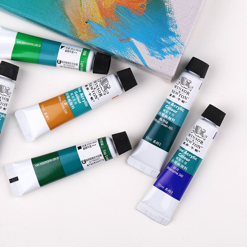 Winsor &amp; Newton 24/18/12 Kleur 10Ml Acryl Pigment Set Stof Textiel Verf Felgekleurde Craft Verven Pigmenten