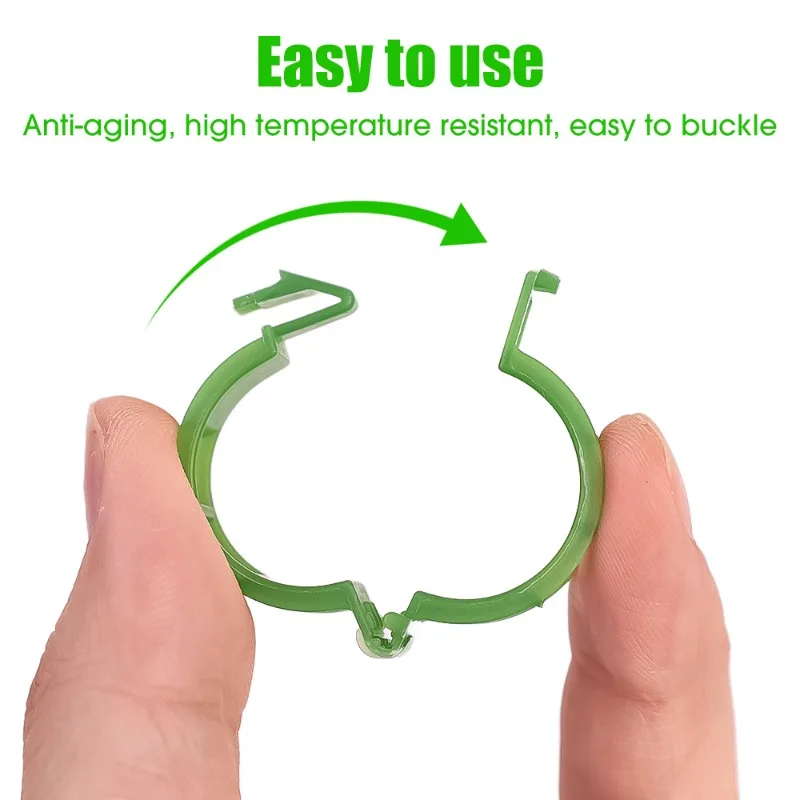 Garden Vine Strapping Clips, Suporte da planta, Fivela Empacote, Suporte do anel, Ferramenta de Tomate, Suprimentos de Jardim, 10Pcs, 200 Pcs