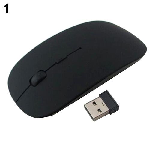 Trådlös mus dator bluetooth mus tyst pc maus uppladdningsbar ergonomisk mus 2.4 ghz usb optiska möss för bärbar dator: Svart