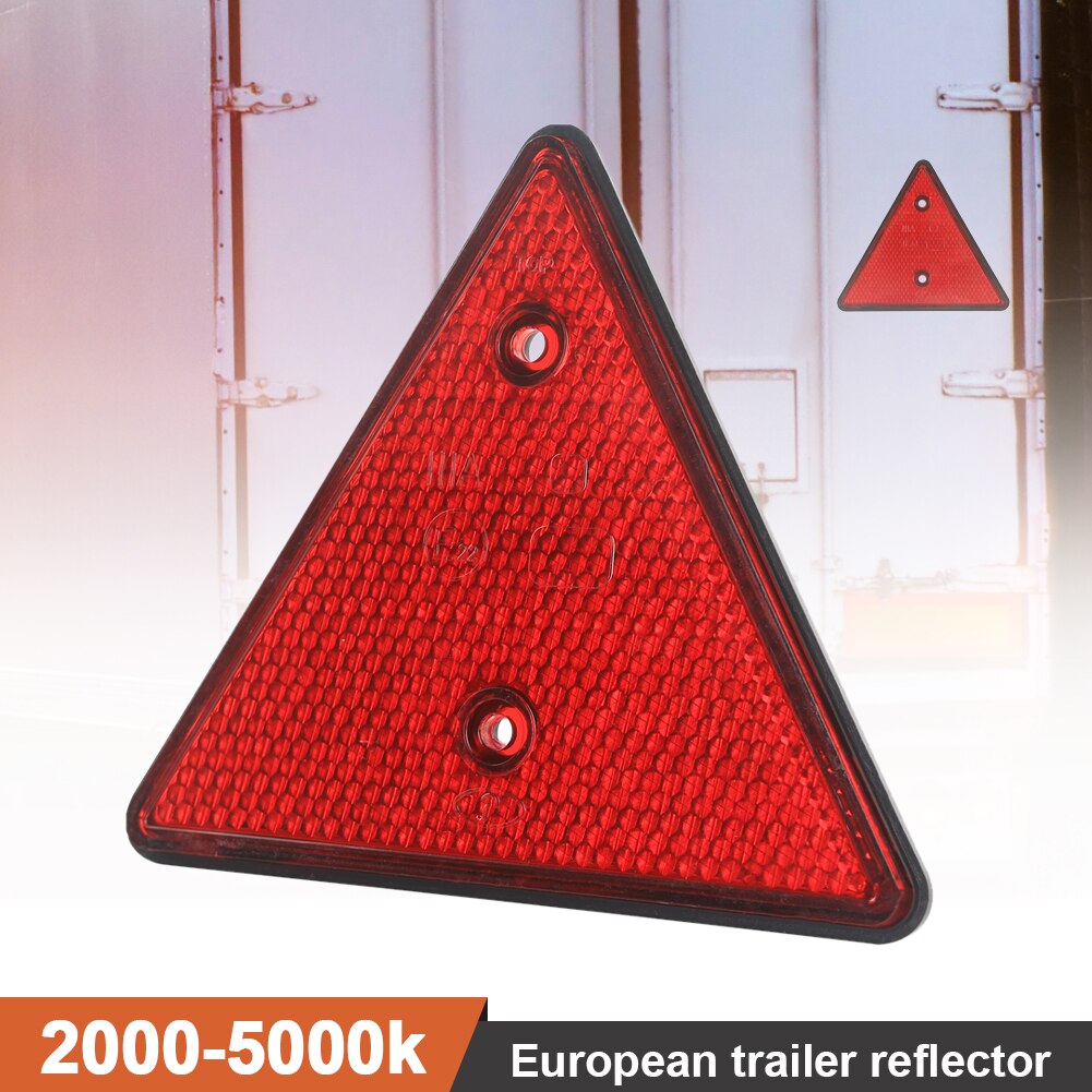 2 Pcs Triangle Warning Reflector Stop Warning Sign Reflective Safety Sign Board Truck Plate Red Rear Light Safety Reflective