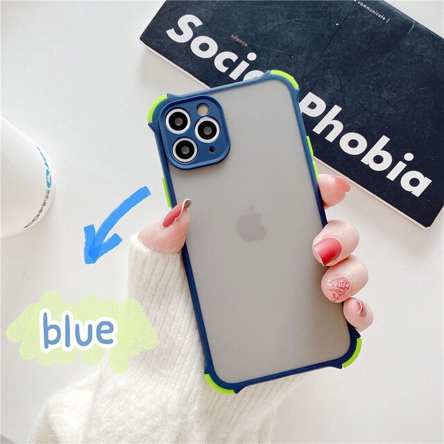 Telefoon Case Voor Xiaomi Redmi Note K20 9T 7 Pro Anti-Val Shockproof Matte Transparante Snoep Kleuren Soft tpu Silicone Case Cover: For Redmi Note 7 / Dark Blue