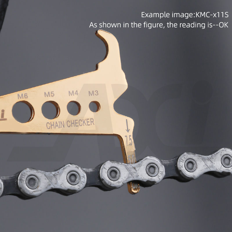 Herramienta de reparación de indicador de desgaste de cadena de bicicleta, medidor de cadenas de carretera de montaña, Regla de medición, accesorios de repuesto para bicicleta