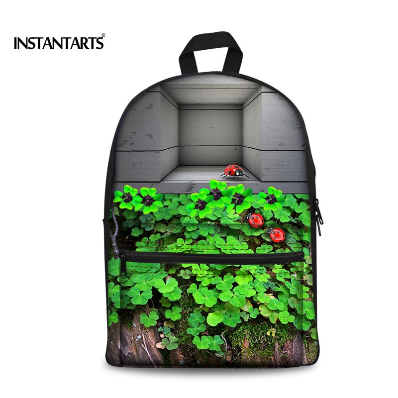 INSTANTARTS Cool Animal Printing Backpack for Teenager Boys Travel Laptop Canvas Backpack 3D Ladybug Children School Backpacks: CC1466J
