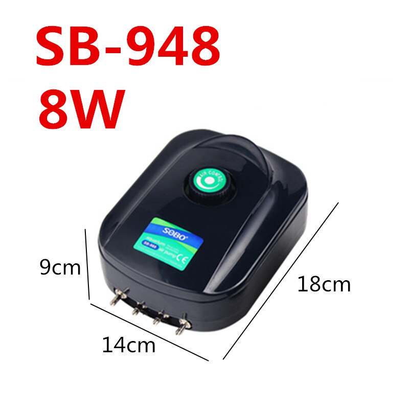 Powerful Silent Aquarium Mini Air Compressor Fish Tank Air Pump Adjustable Aquarium Oxygen Pump Aerator Air Bubble Maker Pump: SB948