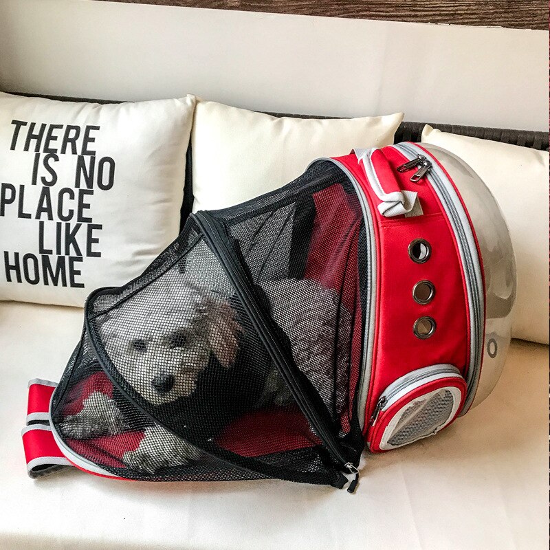 Transportin perro,mochila perro,suministros para perros,perros,mochila transportadora para perros y gatos, bolsa plegable, cápsula de observación, accesorios de viaje, accesorios para perros pequeños: Rojo